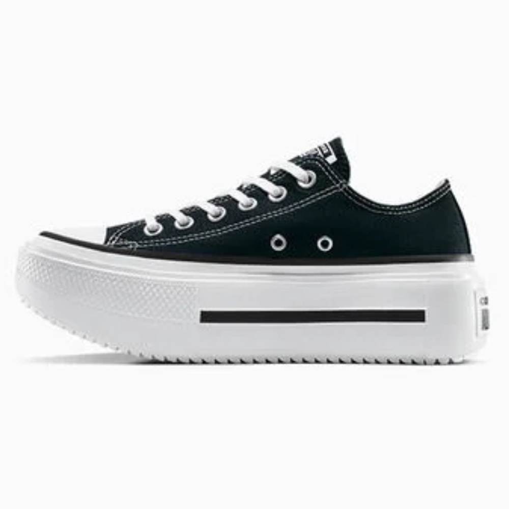 Converse Men’s Black and White Platform Sneakers - Picture 3 of 16